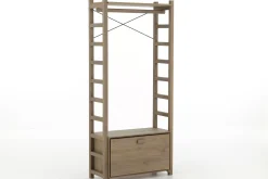 Placards^Flamant Aber, Etagere A Chaussures, Chene Patine, Avec Tringle De Placard