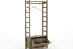 Placards^Flamant Aber, Etagere A Chaussures, Chene Patine, Avec Tringle De Placard