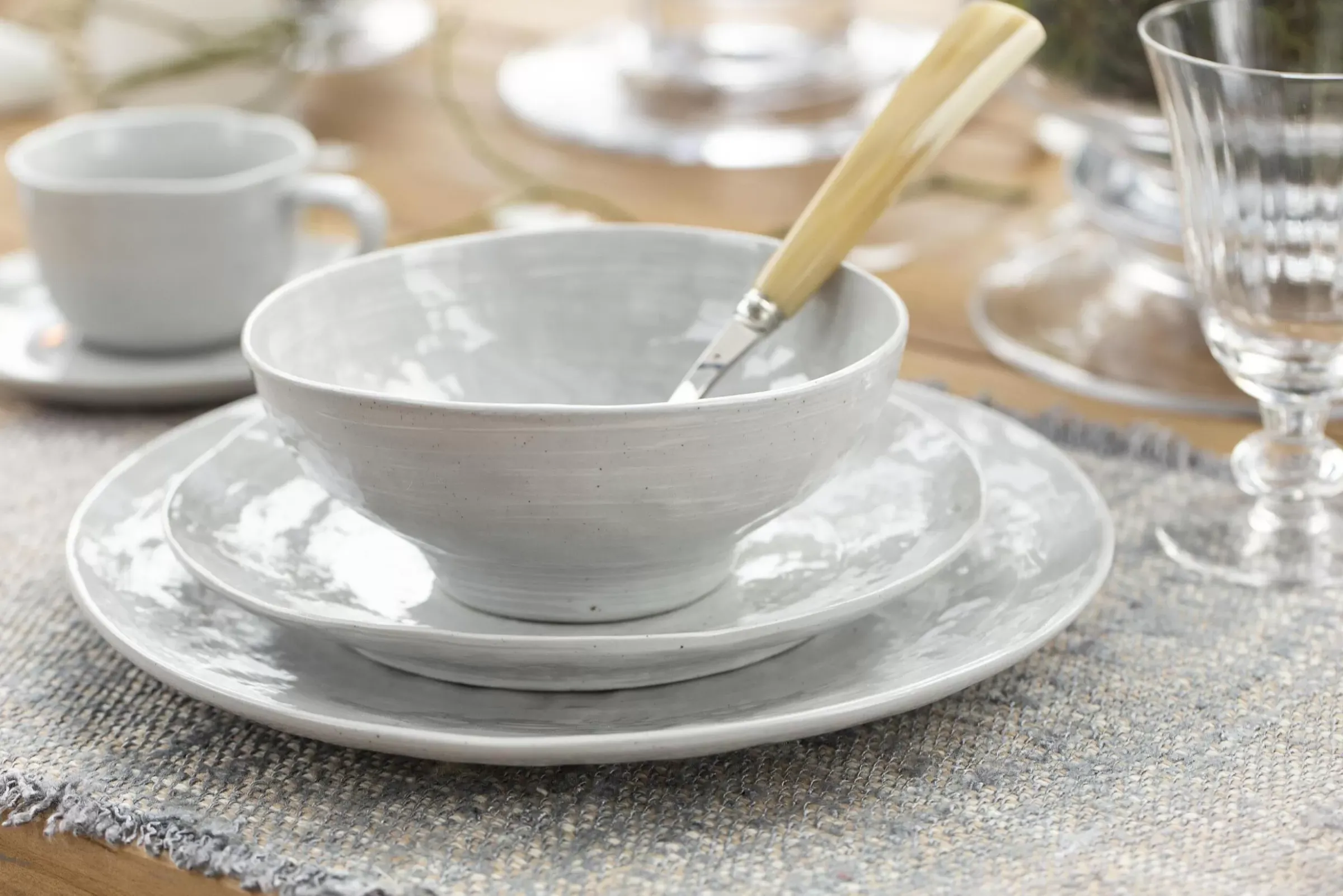 Assiettes, Plats Et Bols^Flamant Alanah, Assiette, Ceramique, Gris, 21,5Cm