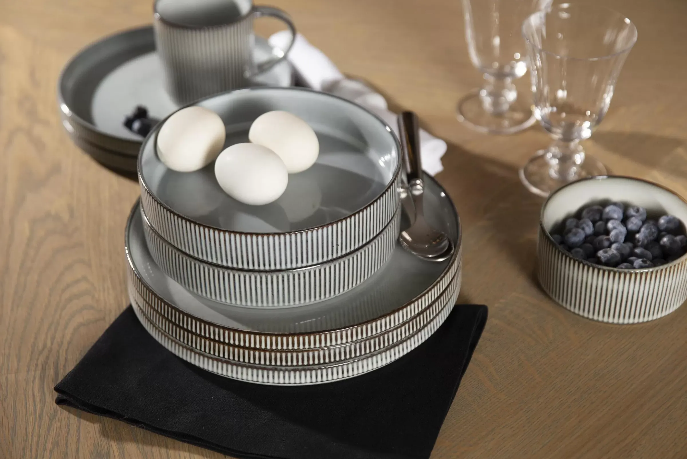 Assiettes, Plats Et Bols^Flamant Architecto, Assiette A Pates, Ceramique, Gris