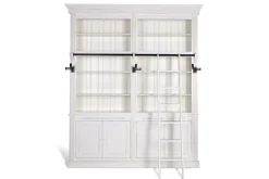 Placards^Flamant Balmore, Bibliotheque, Blanche, 2 Parties, Avec Echelle