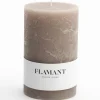 Décoration^Flamant Beth, Bougie, Couleur Taupe, 9X15Cm