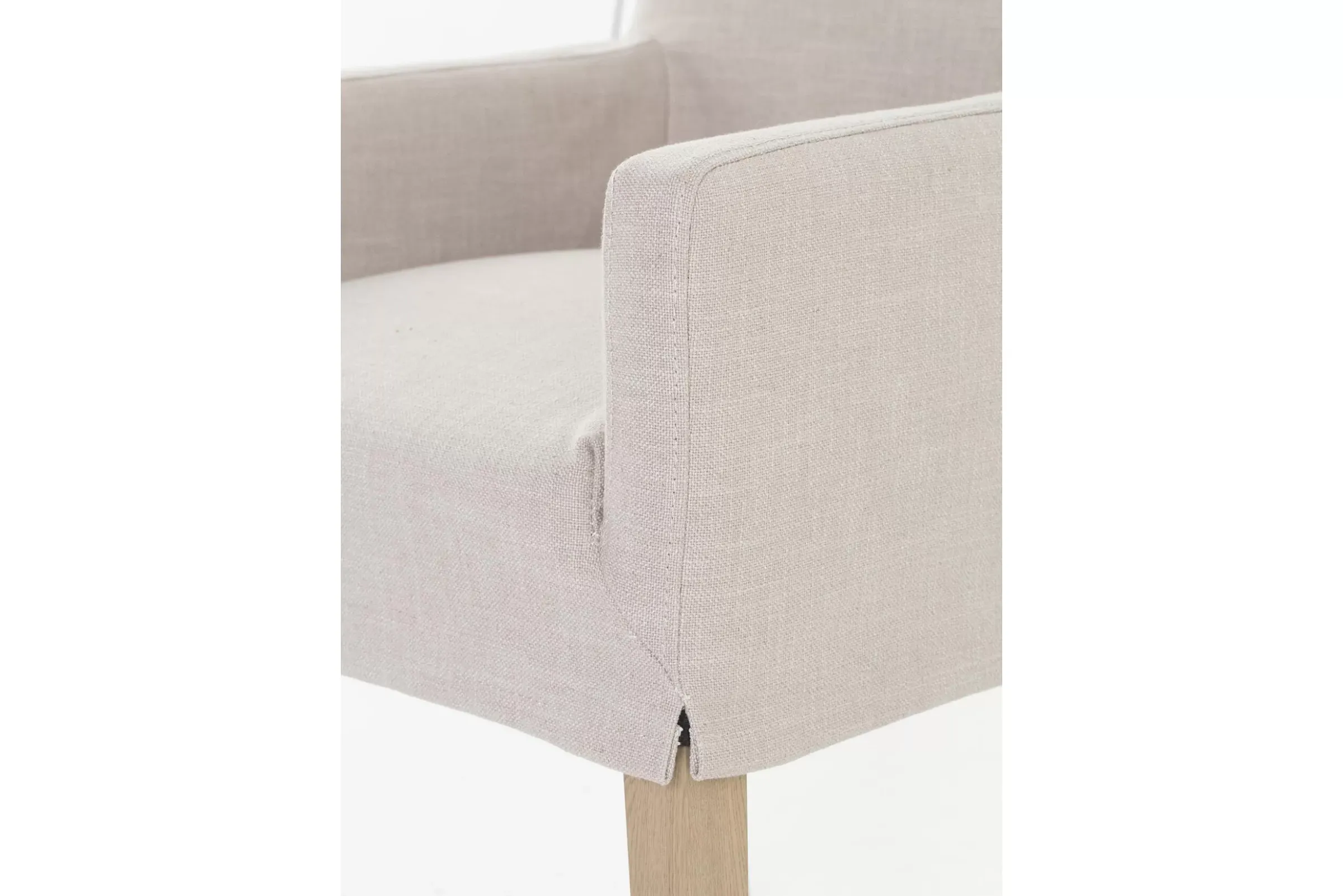Chaises^Flamant Billy, Fauteuil, Bouleau, Lin Blanc Casse