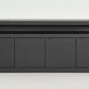 Buffets^Flamant Bjorn, Buffet, Noir, 4 Portes, Avec Lumieres Led A Intensite Variable