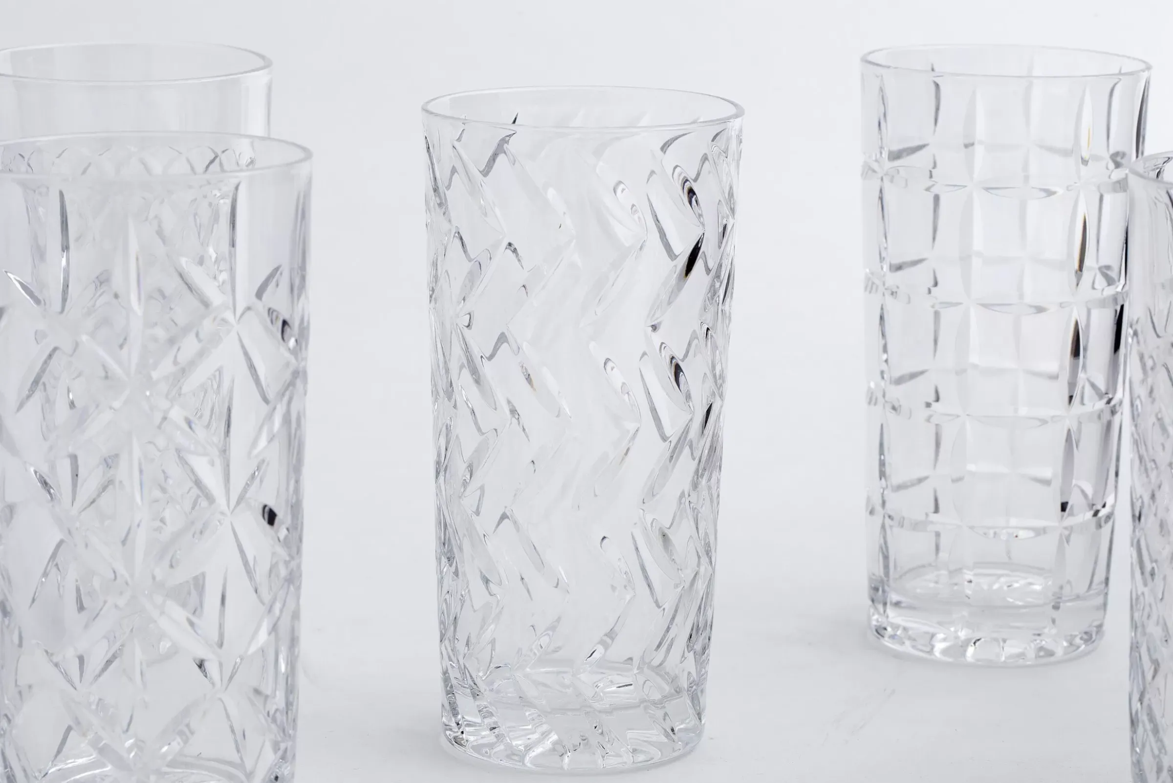 Lunettes^Flamant Bogart, Grand Verre, Coupe A La Main, Ensemble De 6