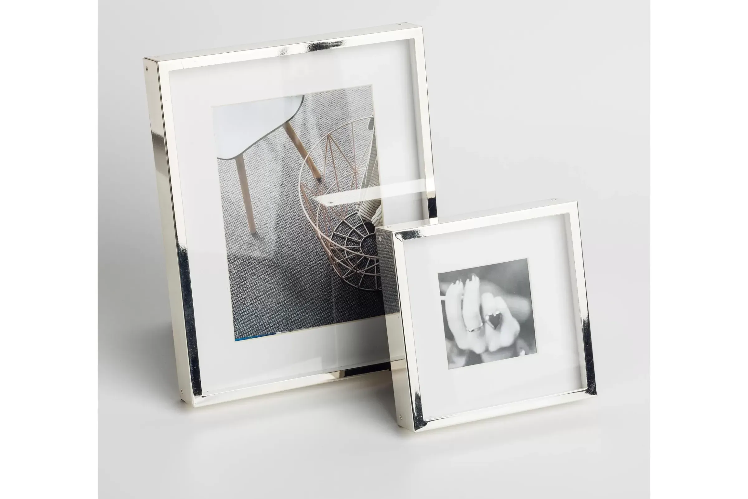 Décoration^Flamant Boites, Cadre Photo, Plaque Argent Et Laque, 13X18