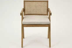 Chaises^Flamant Bruno, Fauteuil, Chene, Roseau, Avec Coussin
