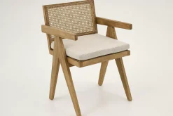 Chaises^Flamant Bruno, Fauteuil, Chene, Roseau, Avec Coussin