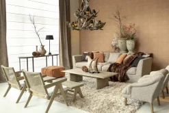 Canapés^Flamant Bruno, Fauteuil, Chene, Roseau, Avec Coussin