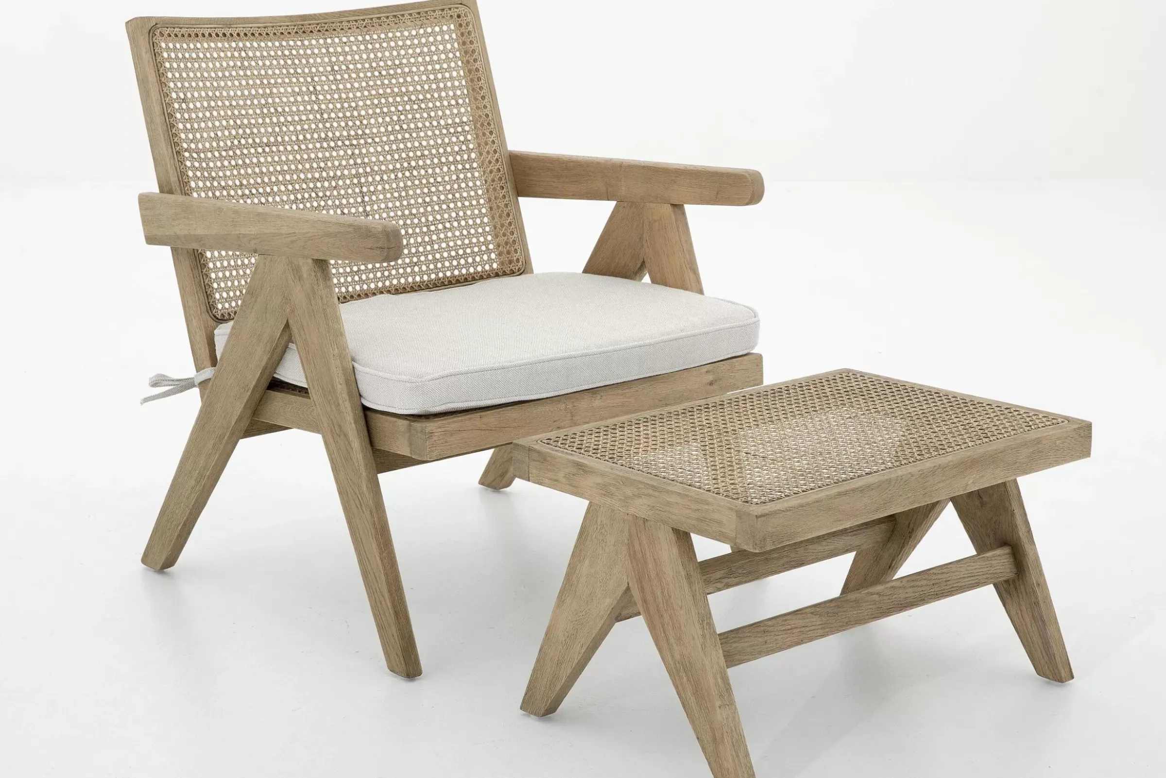 Canapés^Flamant Bruno, Fauteuil, Chene, Roseau, Avec Coussin