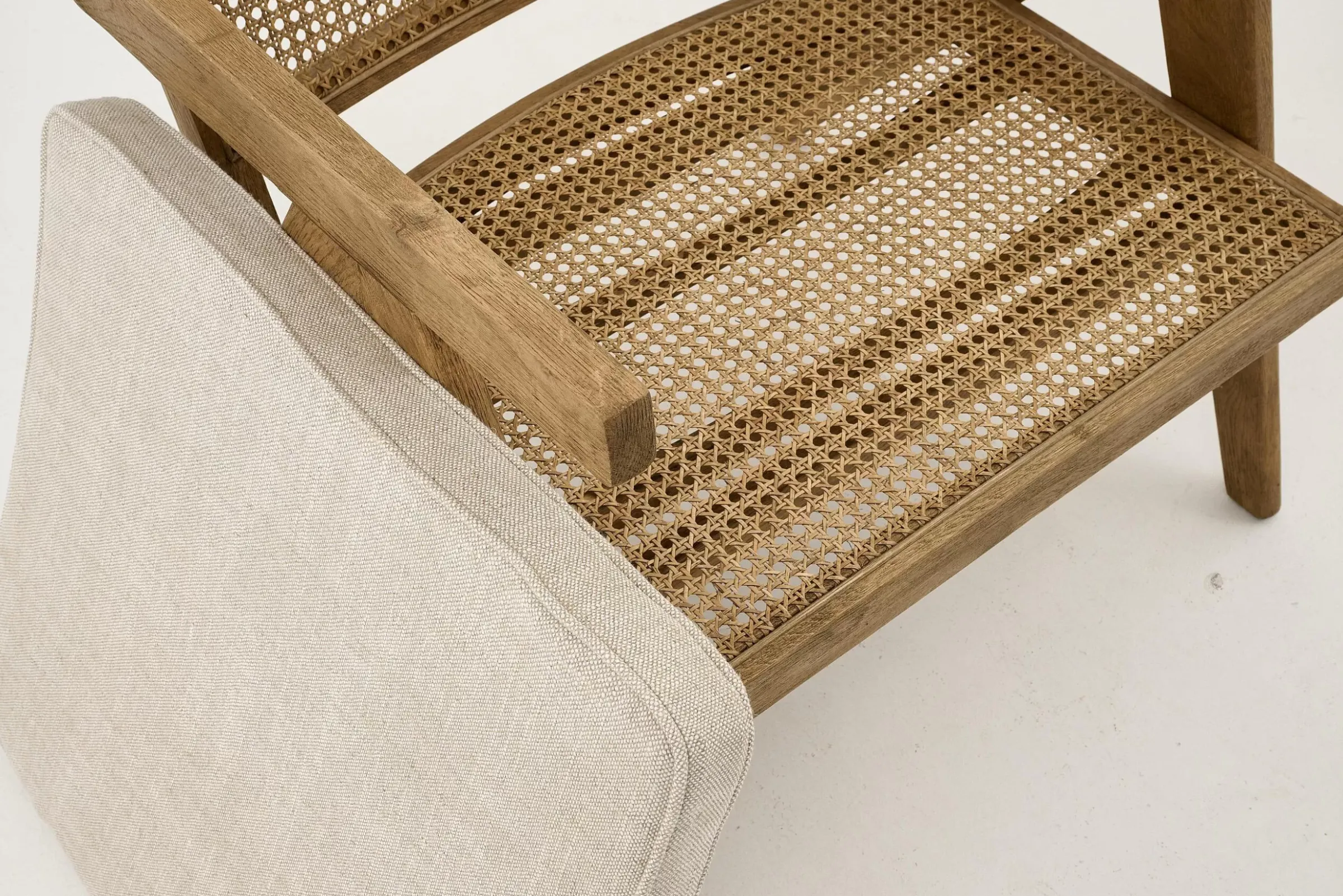 Canapés^Flamant Bruno, Fauteuil, Chene, Roseau, Avec Coussin