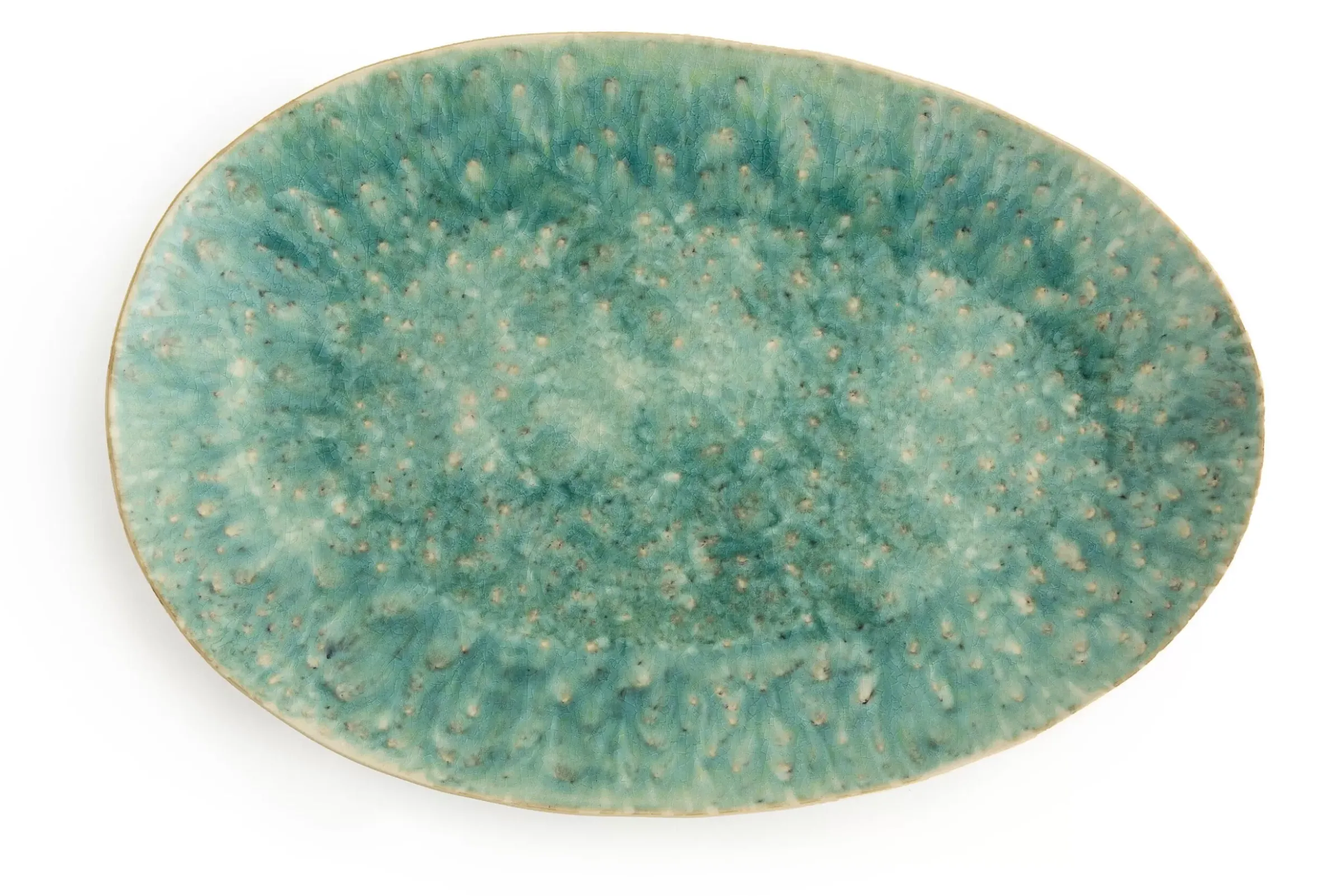 Assiettes, Plats Et Bols^Flamant Cresta, Assiette De Service, Ceramique, Turquoise, Ovale
