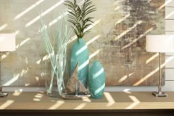 Décoration^Flamant Dego, Vase, Verre, Turquoise, L