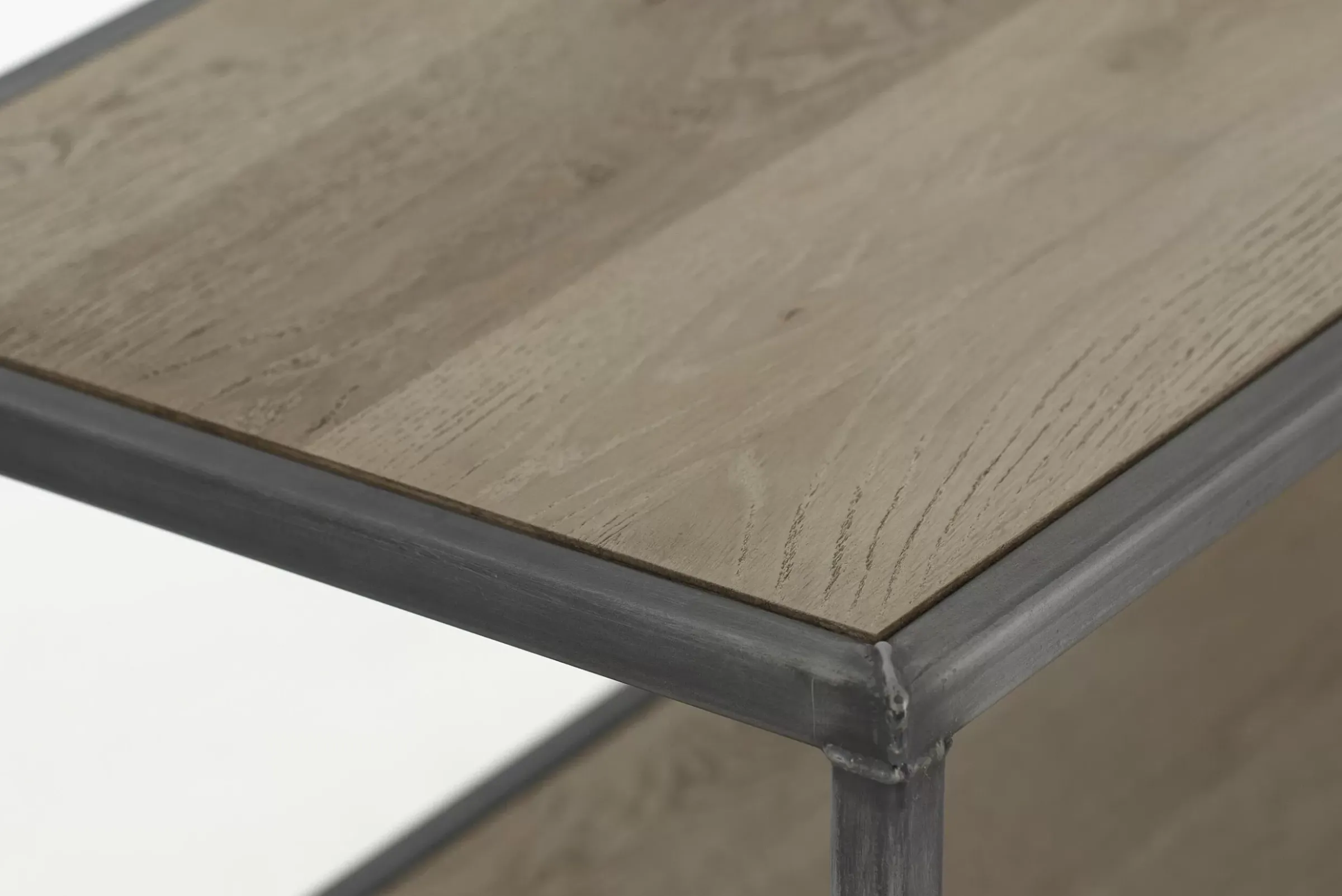 Table A Cafe^Flamant Farra, Table Console, Chene Patine Et Fer