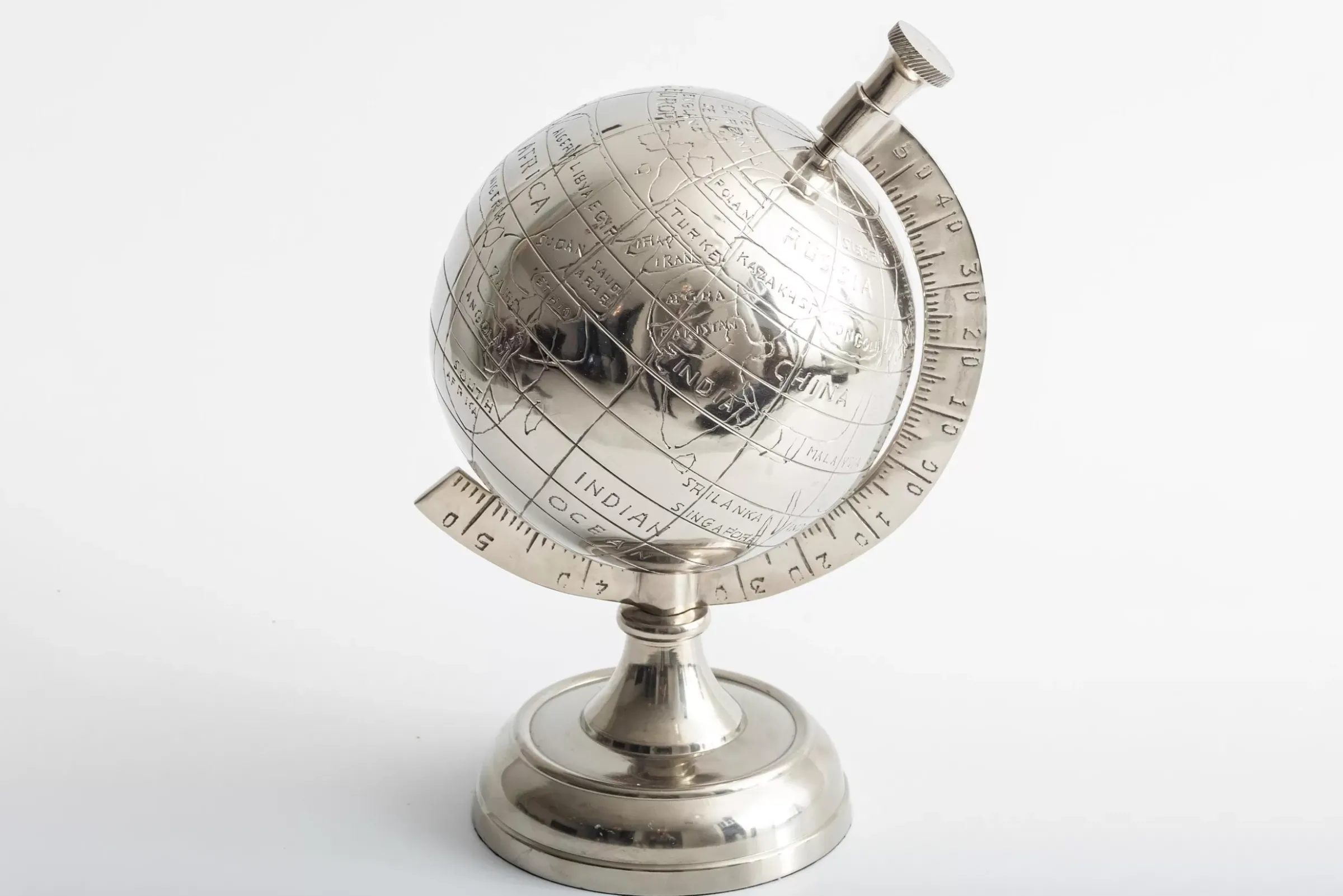 Décoration^Flamant Horizon, Globe, Nickel