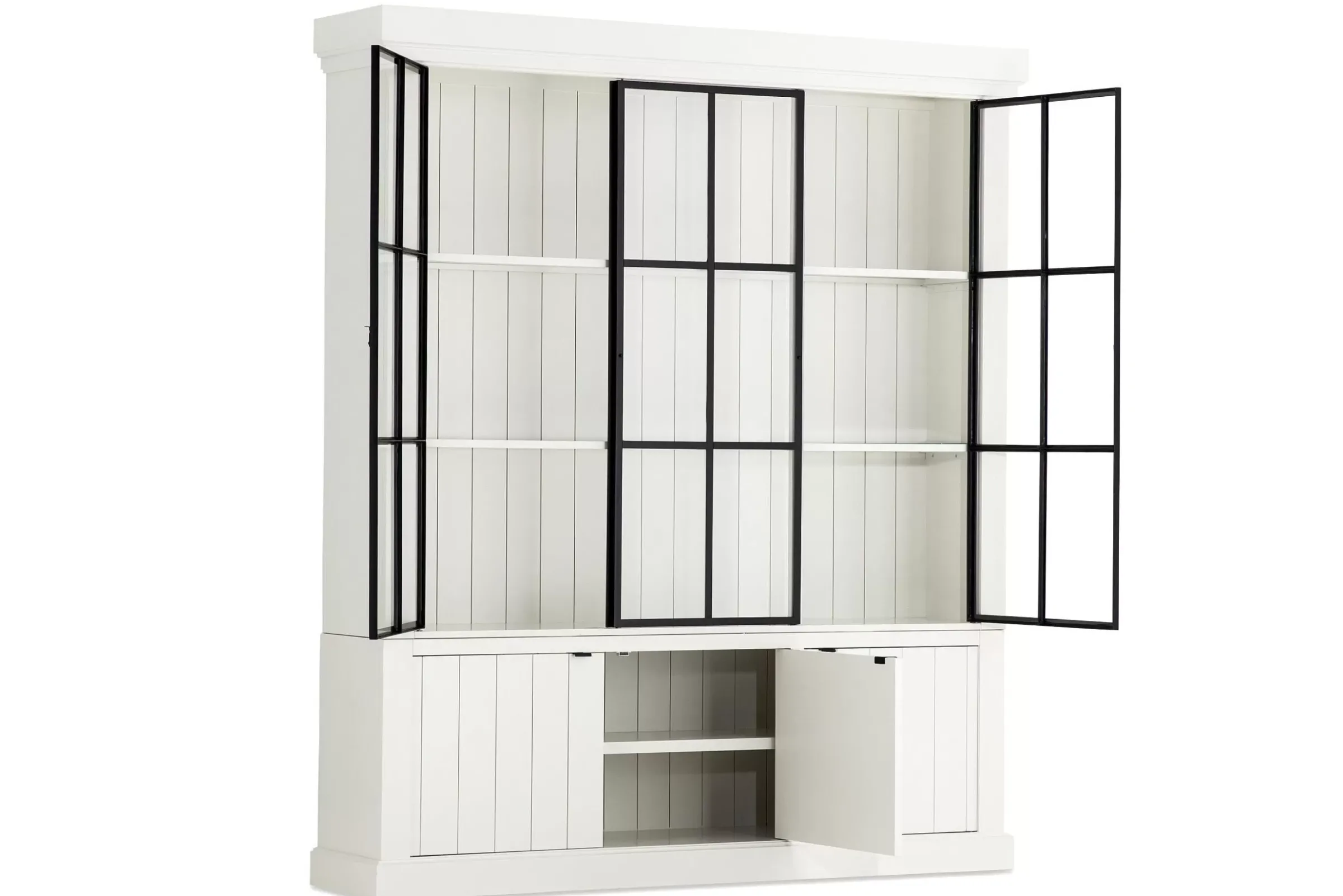 Placards^Flamant Iron Jason, Armoire, Blanc, 3 Portes En Fer