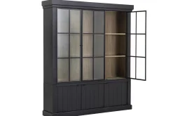 Placards^Flamant Iron Jason, Armoire, Noir, Chene, 3 Portes En Fer