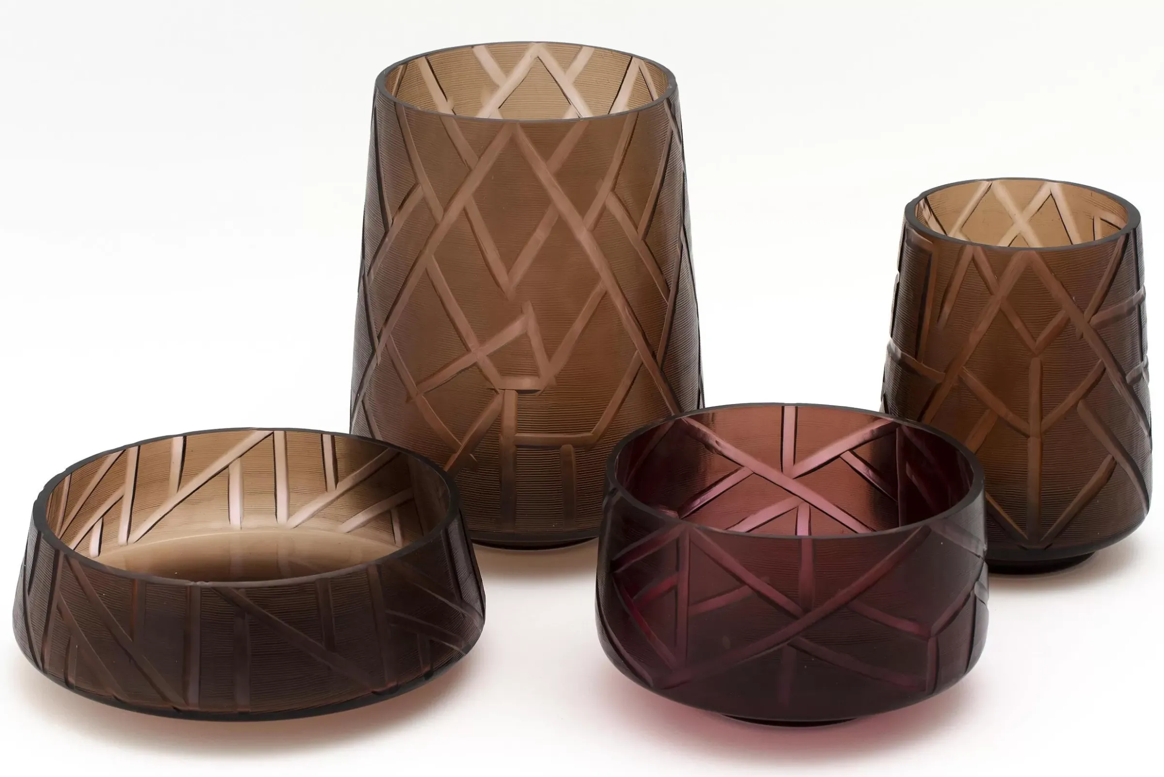 Décoration^Flamant Jelger, Bol, Verre, Fumee/Mauve, S