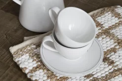 Assiettes, Plats Et Bols^Flamant Jille, Tasse Et Soucoupe, Ceramique, Blanc, L, 200Ml