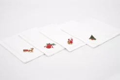 Textiles De Salle A Manger Et De Cuisine^Flamant Karoli, Serviette, Broderie, Lot De 4