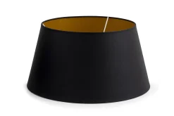Eclairage^Flamant Lindro, Abat-Jour, Noir Et Dore, Cylindre, 40 Cm