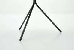 Table A Cafe^Flamant Madison, Table D'Appoint, Chene Et Metal, Ronde, 60 Cm, Marron Clair