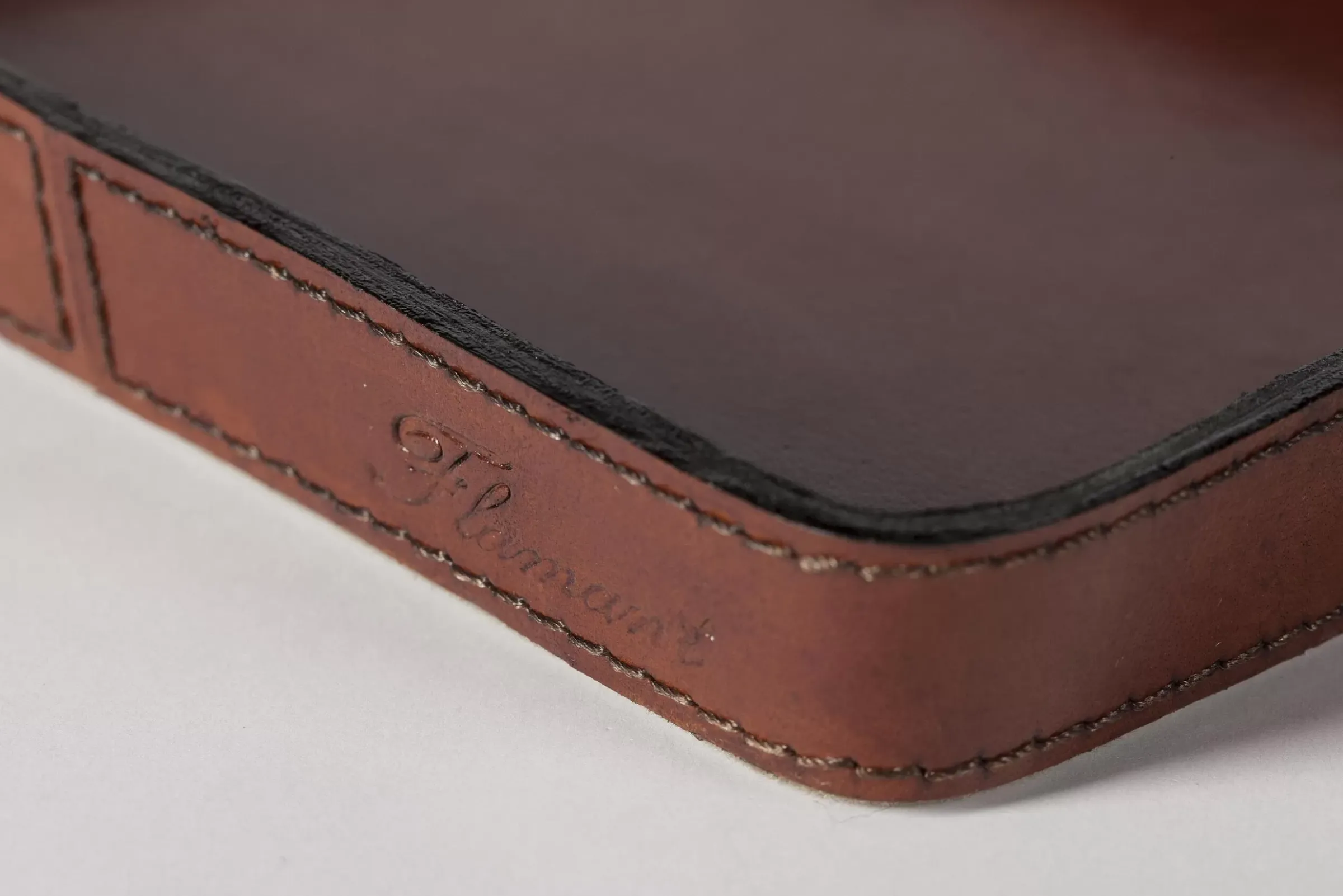 Accessoires^Flamant Manhattan, Plateau, Cuir Marron, L