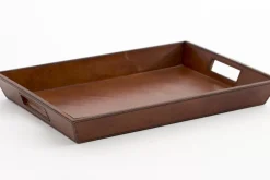 Accessoires^Flamant Manhattan, Plateau, Cuir Marron