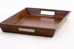 Accessoires^Flamant Manhattan, Plateau, Cuir Marron