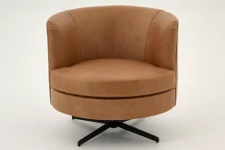 Canapés^Flamant Marchetti, Fauteuil, Cuir Cognoac, Rotatif