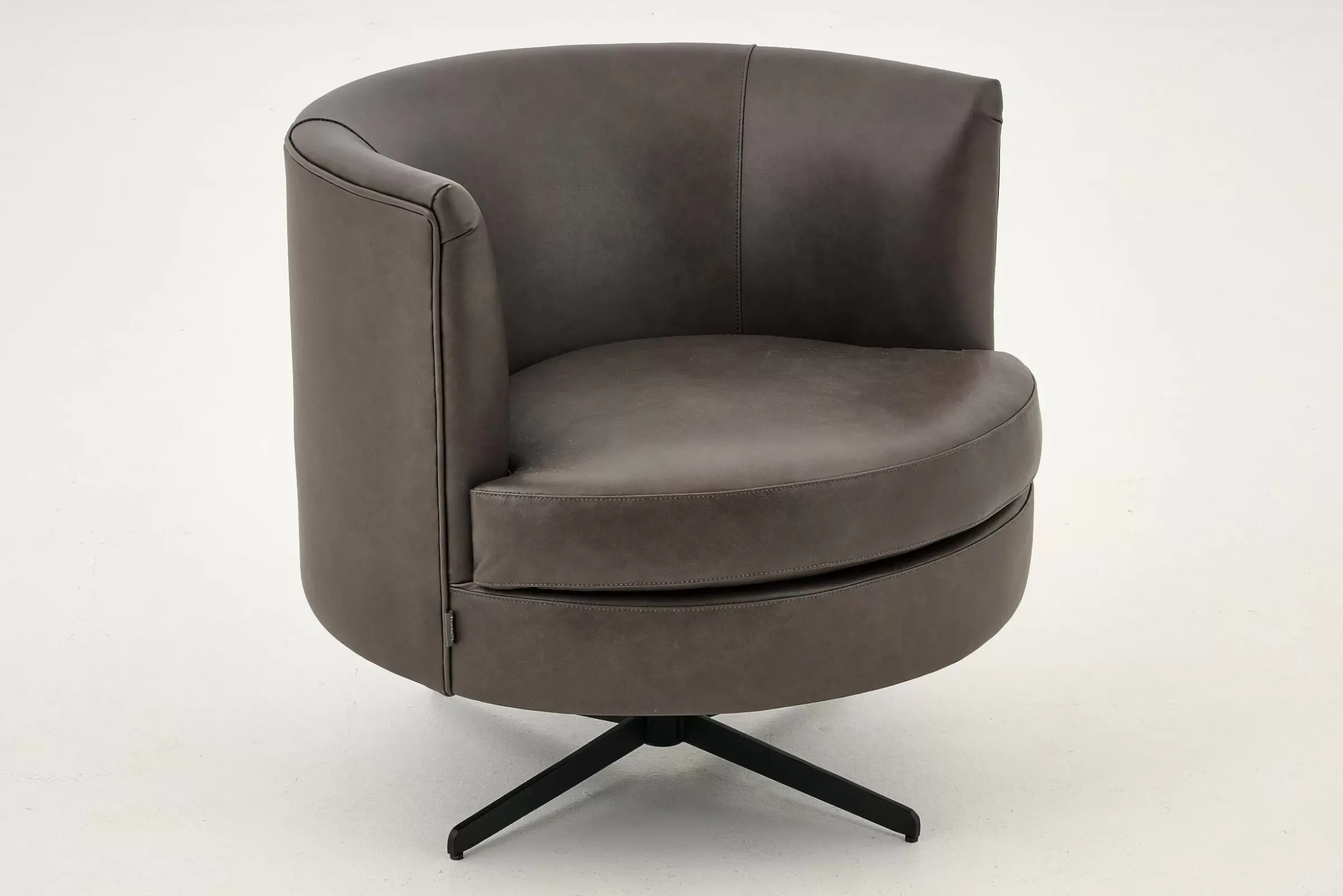 Canapés^Flamant Marchetti, Fauteuil, Cuir Noir, Rotatif
