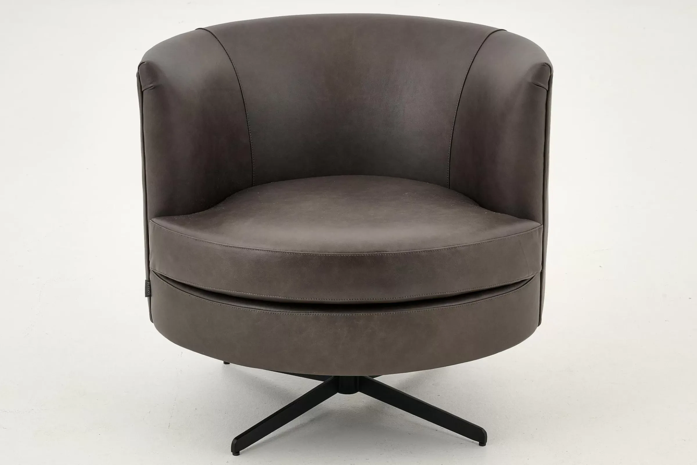 Canapés^Flamant Marchetti, Fauteuil, Cuir Noir, Rotatif