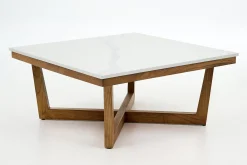 Table A Cafe^Flamant Marnix, Table Basse, Chene Et Pierre, 90X90
