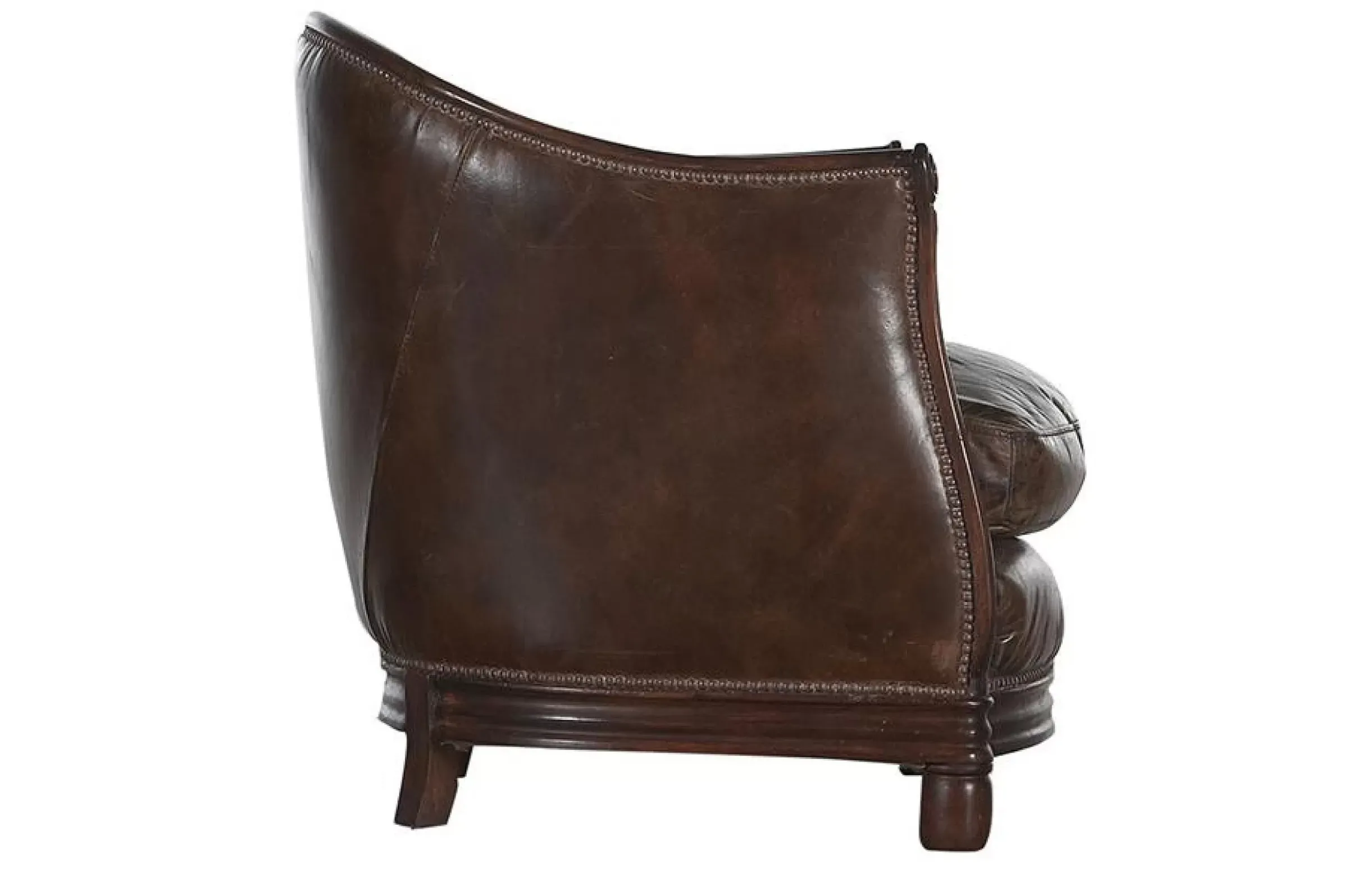 Canapés^Flamant Melbury, Fauteuil Club, Marron Fonce, Cuir