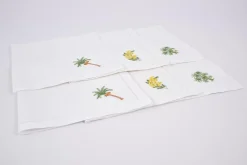 Textiles De Salle A Manger Et De Cuisine^Flamant Mimosa, Serviette, Broderie, Lot De 6