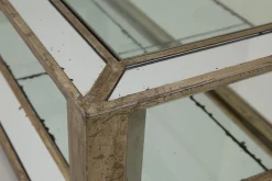 Table A Cafe^Flamant Mitchell, Table Basse, Rectangulaire, Verre Miroir Et Bois, 160X80