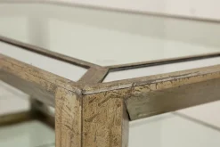 Table A Cafe^Flamant Mitchell, Table Basse, Rectangulaire, Verre Miroir Et Bois, 160X80
