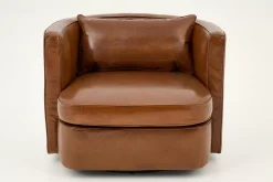 Canapés^Flamant Nelia, Fauteuil, Cuir Cognoac, Rotatif