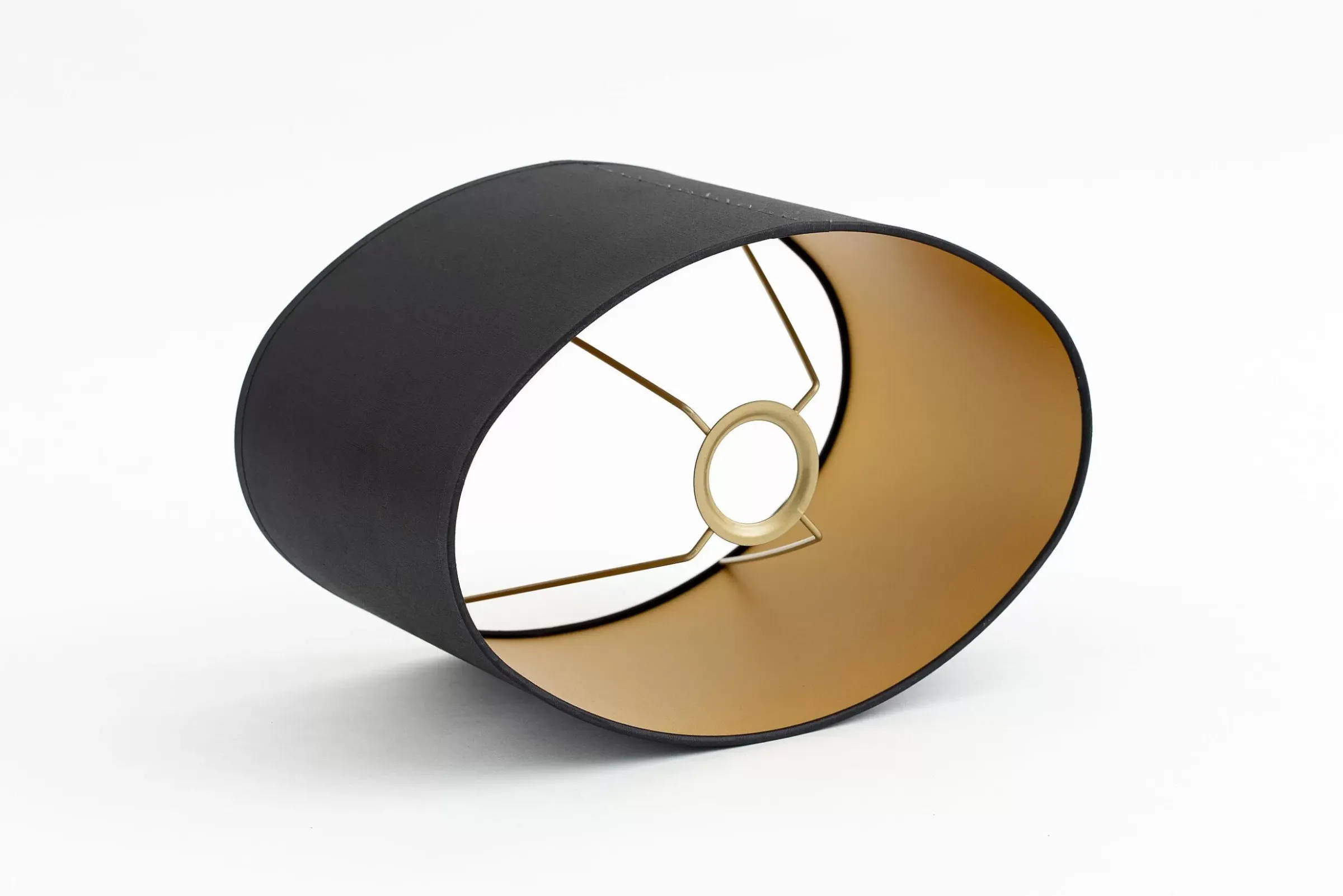 Eclairage^Flamant Ovale, Abat-Jour, Noir Et Or, Ovale, 30 Cm