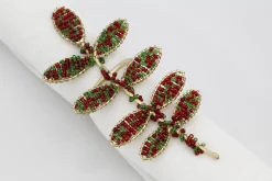 Accessoires^Flamant Rawas, Rond De Serviette, Perles, Feuille