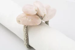 Fete Des Meres^Flamant Tina, Rond De Serviette, Perles, Blanc