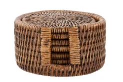 Accessoires^Flamant Togo, Dessous De Verre, Rond, Roseau, Lot De 6