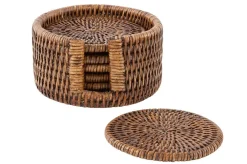 Accessoires^Flamant Togo, Dessous De Verre, Rond, Roseau, Lot De 6