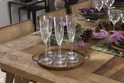 Accessoires^Flamant Togo, Plateau, Rond, Avec Verre, Reed
