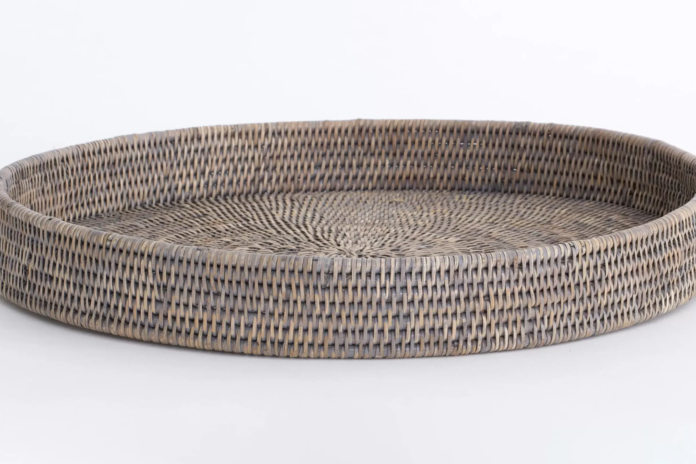 Accessoires^Flamant Togo, Plateau, Rond, Roseau, Gris, 48Cm