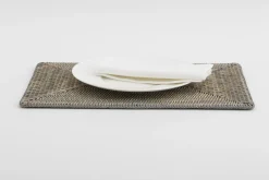 Textiles De Salle A Manger Et De Cuisine^Flamant Togo, Set De Table, Roseau, Gris, Rectangulaire