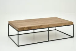 Table A Cafe^Flamant Urban, Table Basse, Chene Et Metal, Marron Clair