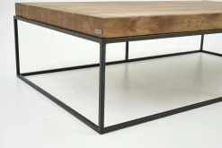 Table A Cafe^Flamant Urban, Table Basse, Chene Et Metal, Marron Clair