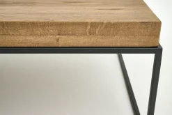 Table A Cafe^Flamant Urban, Table Basse, Chene Et Metal, Marron Clair