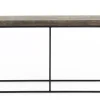 Table A Cafe^Flamant Urban, Table Console, Chene Et Metal, Marron Fonce